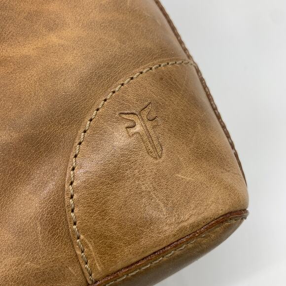 Frye Leather Handbags Melissa Drawstring Hobo Bag Brown Beige Color Purse (NWT) - Picture 10 of 16